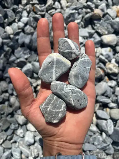 Grey Pebbles with White Stripes Size 1 Main image